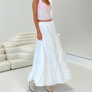 NWT Princess Polly Garden Party White Maxi Skirt